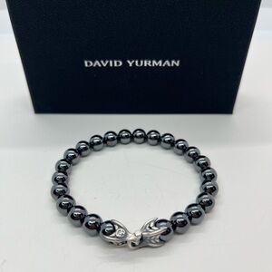 David Yurman hematite spiritual bead bracelet 8mm